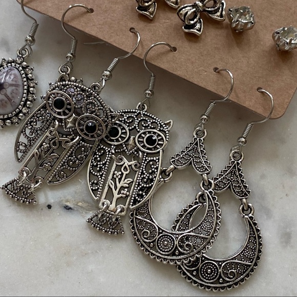 Bohemian Dangle + Stud Earrings - 6 Sets - Picture 6 of 8